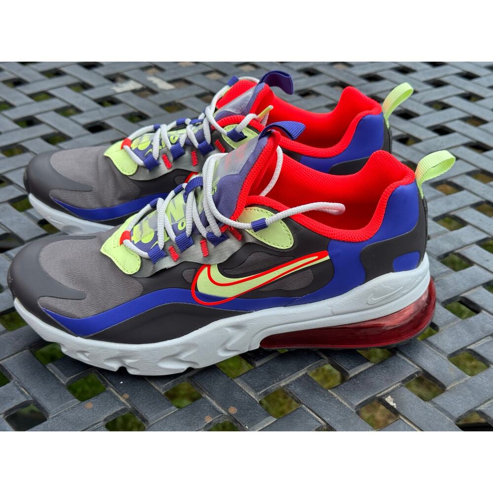 Nike Air Max 270 React GS Youth Thunder Grey/Barely Volt Size 7Y CT1630 001